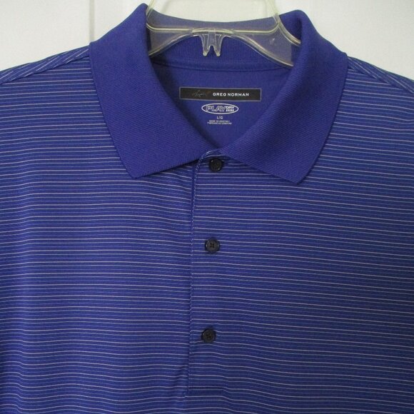 Greg Norman Play Dry Mens S/S Blue Golf Polo Shirt NWOT - Size Large - Picture 1 of 3